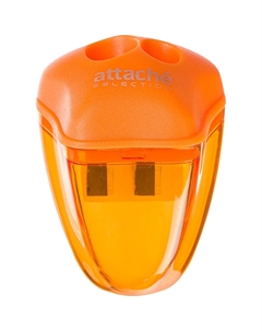 Точилка для карандашей пластиковая с контейнером оранжевая (2 отверстия) Attache selection