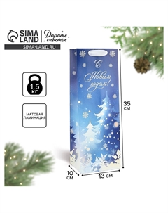 Пакет подарочный под бутылку новогодний Дарите счастье