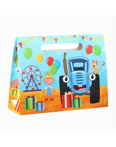 Пакет подарочный-коробка для подарка, синий трактор, 40×30×12 см Дарите счастье