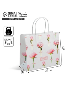 Пакет подарочный крафтовый, упаковка, you are beautiful, 25×22×12 см Дарите счастье