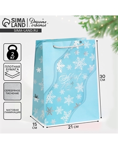 Пакет подарочный новогодний ламинированный Дарите счастье