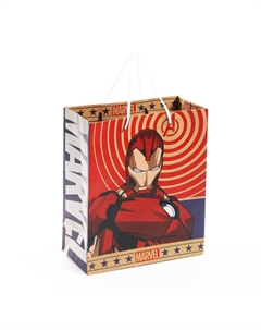 Пакет подарочный крафт 22×27×11.5 см, мстители Дарите счастье