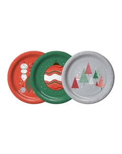 Набор тарелок 6шт 23см бумага новогодний дизайн в асс-те Нет марки