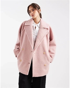 Бушлат из высококачественной шерстяной смеси пыльно-розового цвета Asos design
