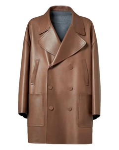 Двубортное пальто из овчины, коричневый Fendi