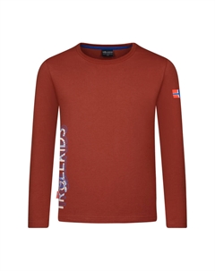 Детская футболка с длинным рукавом Stavanger Rust Red/Mid-Blue Trollkids