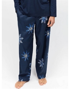 Брюки для пижамы из хлопковой смеси с принтом Snowflake Cyberjammies