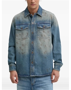 Джинсовая рубашка с эффектом потертости, синий Hugo