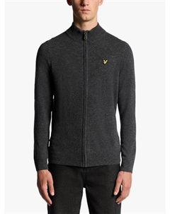 Джемпер с застежкой-молнией из смесовой ламы, 398 Charcoal Marl Lyle & scott