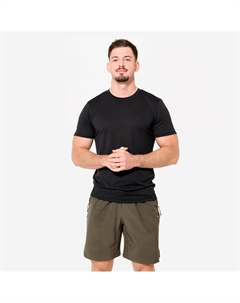 Мужская дышащая облегающая футболка для кросс-тренинга – черная Domyos