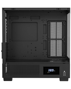 Корпус mATX Crystal E1M Black без БП, боковая панель из закалённого стекла, 2*USB 3.0 Formula v