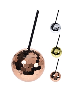 Кружка Диско-шар с трубочкой 550мл пластик Нет марки