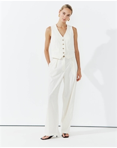 Брюки изо льна молочного цвета 2mood