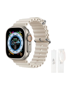 Ремешок Wepro Ocean для часов Apple Watch Series 11, 42 мм, подарочный пакет, бежевый/белый