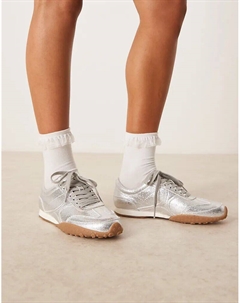 Кроссовки Dive со шнуровкой серебристого цвета Asos design