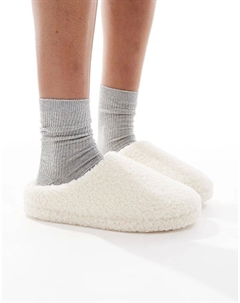 Тапочки из ворса кремового цвета Lindex