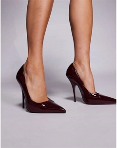 Туфли-лодочки Poison на очень высоком каблуке, бордового цвета Asos design