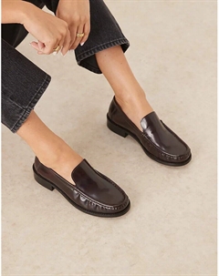 Премиальные лоферы Marcel из бордовой кожи Asos design