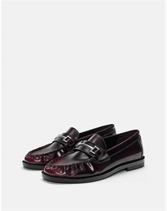 Лоферы бордового цвета Pull & bear