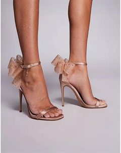 Туфли Nikole с бантом на высоком каблуке цвета шампанского Steve madden