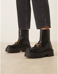 Массивные ботильоны-лоферы April черного цвета Asos design
