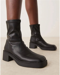 Ботильоны Raven на среднем каблуке Wide Fit, черные Asos design