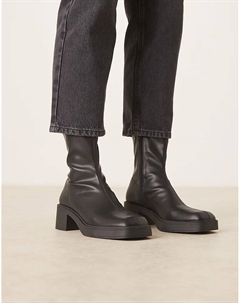 Элегантные сапоги Raven на среднем каблуке черного цвета Asos design