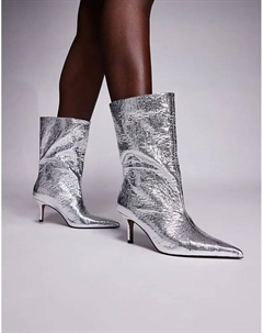 Ботинки Candi с широкими штанинами серебристого цвета Asos design