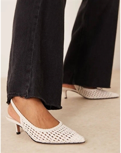 Туфли на среднем каблуке с отделкой в ​​виде звезд, бежевого цвета Asos design