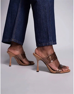 Мюли Nori с двумя ремешками серо-коричневого цвета с отделкой Asos design