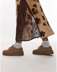 Туфли Torview из кожи с кисточками из темно-песочной замши Clarks