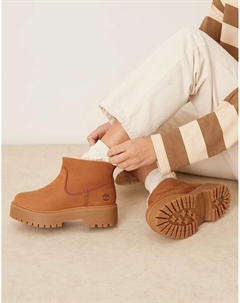 Ботинки челси Stone Street на платформе с подкладкой из искусственного меха, коричневого нубука Timberland