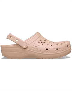 Классические розовые сабо с цветочным узором Crocs