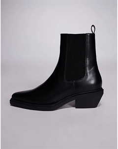 Ботинки челси черного цвета с кубинским каблуком Asos design