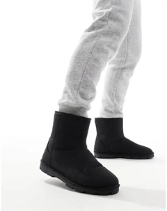 Тапочки-сапожки из черной искусственной замши Asos design