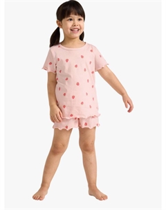 Детский хлопковый комплект пижамы с клубничным принтом, Light Pink Lindex
