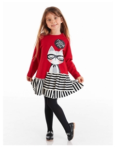 Платье Meow, красный Denokids