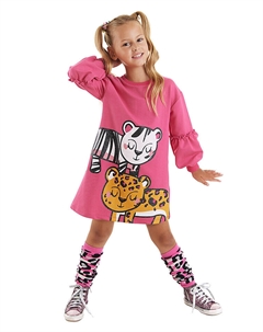 Платье Leopard Zebra, розовый Denokids