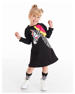 Платье Kleid Unicorn Zebra, черный Denokids