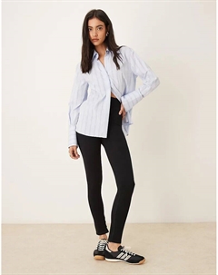 Бесшовные моделирующие леггинсы в рубчик черного цвета Asos design