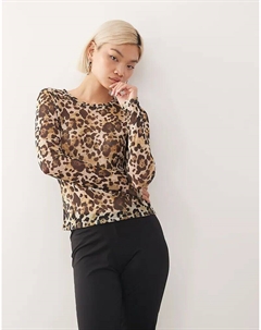 Сетчатый топ с леопардовым принтом Noisy may