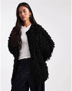 Чёрный кардиган с деталью в виде петель Asos design