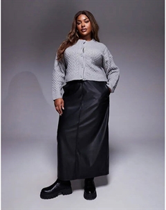 Юбка макси из искусственной кожи с декоративными швами DESIGN Curve Asos