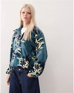 Флисовая кофта Sequoia Grove с принтом и застежкой-молнией на половину длины, синего цвета Columbia