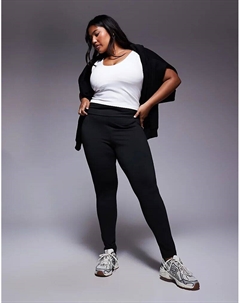 Леггинсы с глубоким поясом и глубоким декольте DESIGN, черные Asos