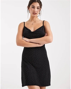 Мини-платье с воротником-хомутом Diamante черного цвета Pieces