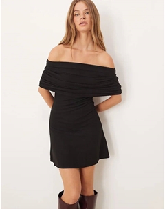 Супермягкое мини-платье с накидкой черного цвета Asos design