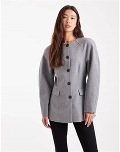 Блейзер-кокон с высокой талией, серый меланж Asos design