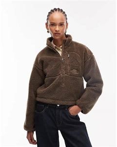 Флисовая кофта North Face Extreme Borg с карманом-молнией и логотипом, коричневого цвета The north face
