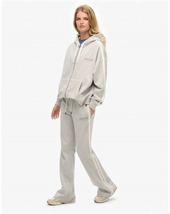 Спортивные брюки-клеш Athletic в полоску цвета «ледниковый серый меланж» Superdry